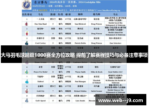大马羽毛球超级1000赛全方位攻略 提前了解赛程技巧与必备注意事项 大马羽毛球超级1000赛全方位攻略 提前了解赛程技巧与必备注意事项